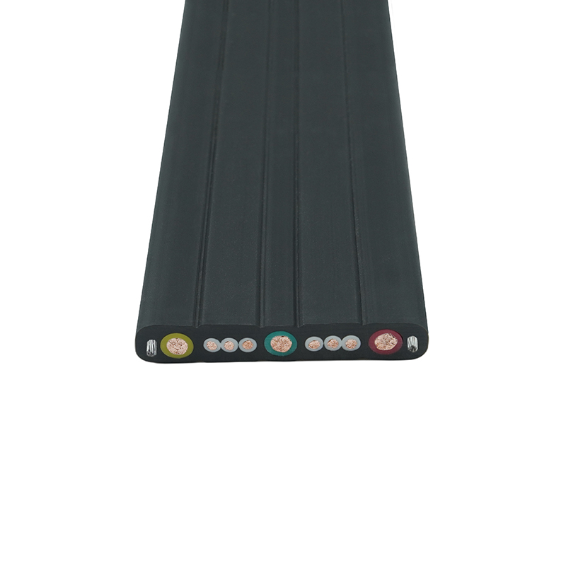 Kabel Datar Bepergian Derek Selubung Majemuk dengan Kawat Baja