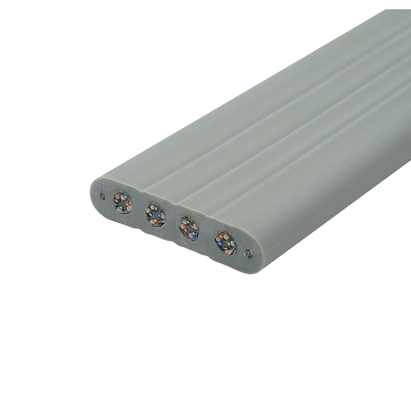 Kabel Datar Lift dengan Kawat Baja dan 4 Kabel Patch Cat6