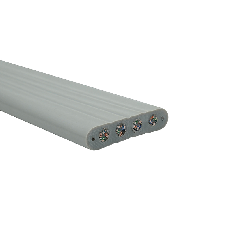 Kabel Datar Lift dengan Kawat Baja dan 4 Kabel Patch Cat6