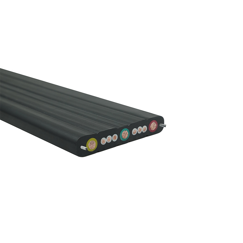 Kabel Datar Bepergian Derek Selubung Majemuk dengan Kawat Baja