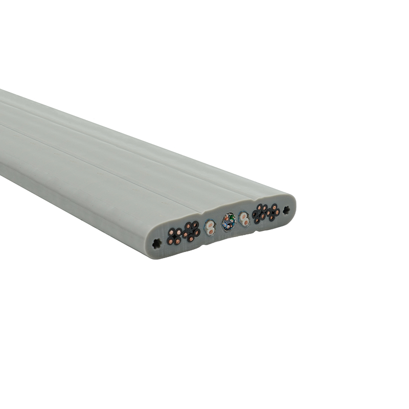 Kabel Datar Lift Selubung PVC Terisolasi PVC Inti Tembaga dengan Kawat Baja