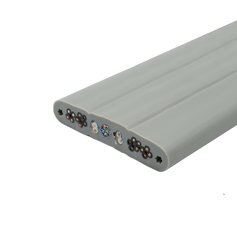 Kabel Datar Lift Selubung PVC Terisolasi PVC Inti Tembaga dengan Kawat Baja